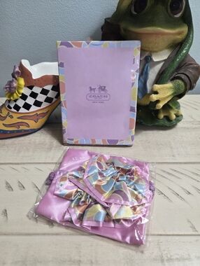 Coach Satin Scrunchie and Drawstring Bag Set, NEW